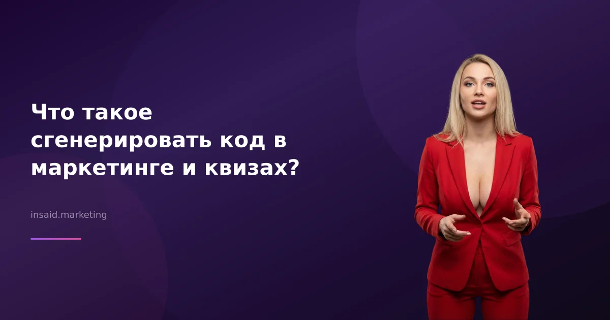 Что такое сгенерировать код в маркетинге и квизах?