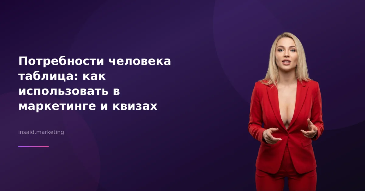 Потребности человека таблица: как использовать в маркетинге и квизах