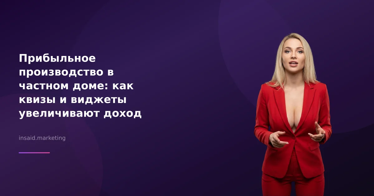 Прибыльное производство в частном доме: как квизы и виджеты увеличивают доход