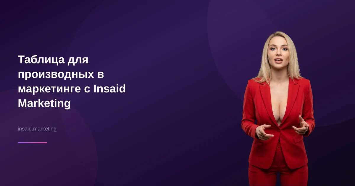 Таблица для производных в маркетинге с Insaid Marketing